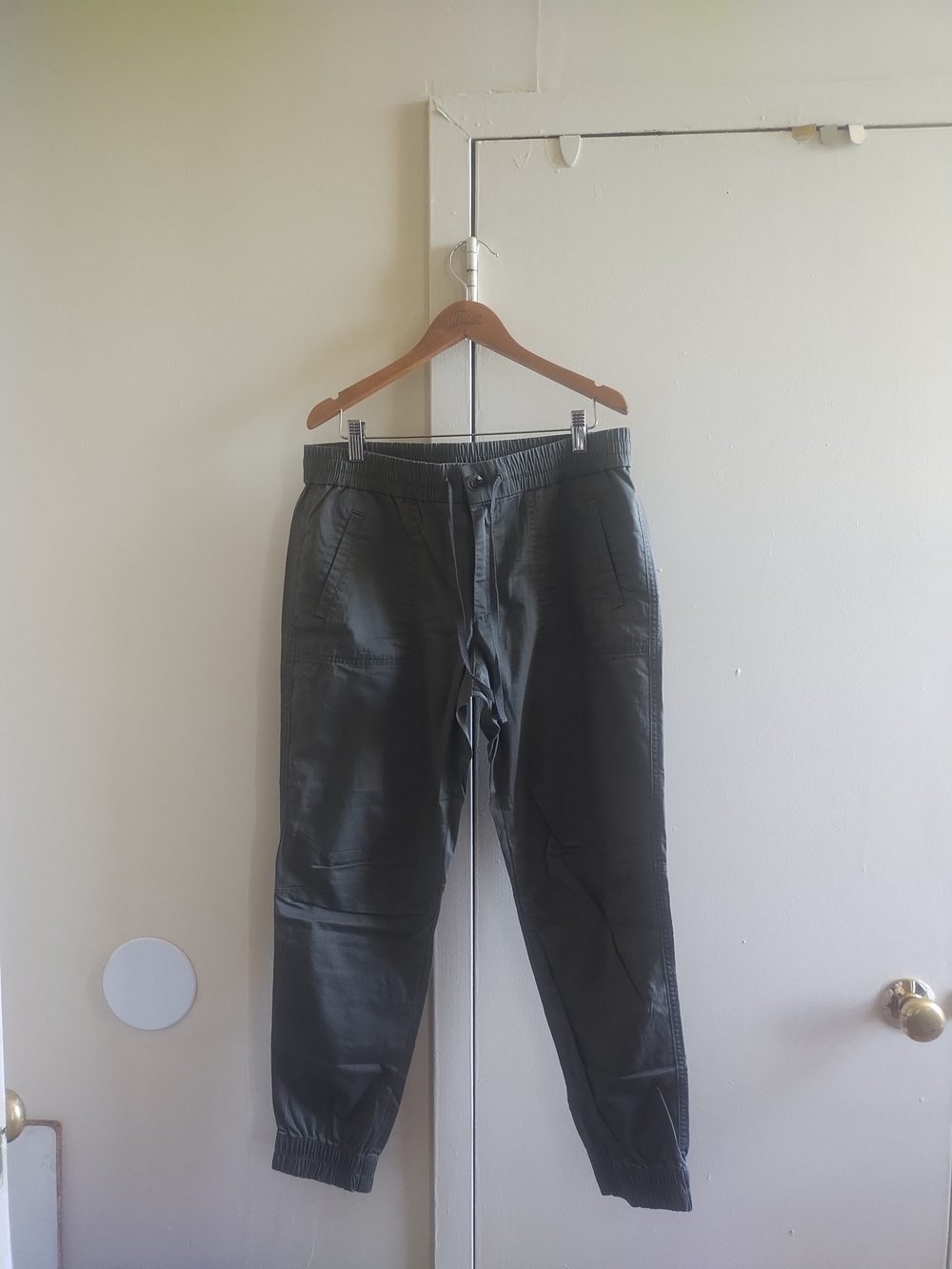 Dark Olive Casual Joggers with Elastic Waist